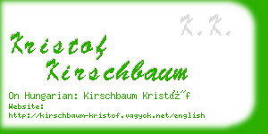 kristof kirschbaum business card